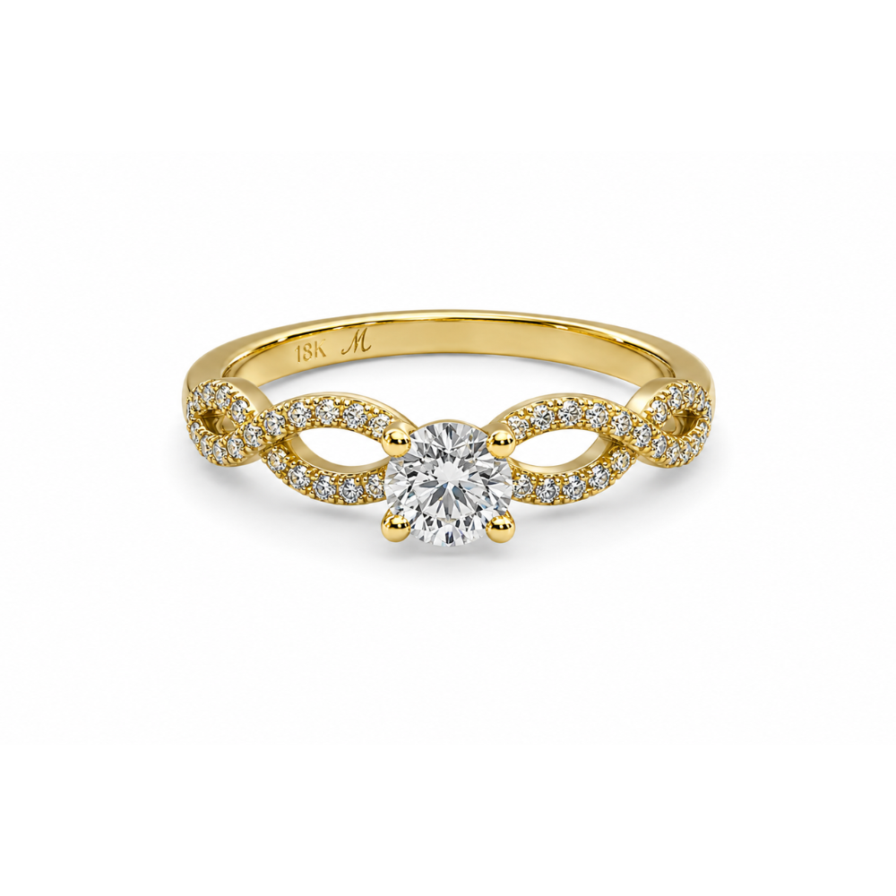 Anillo de compromiso con brillante de 0.37ct