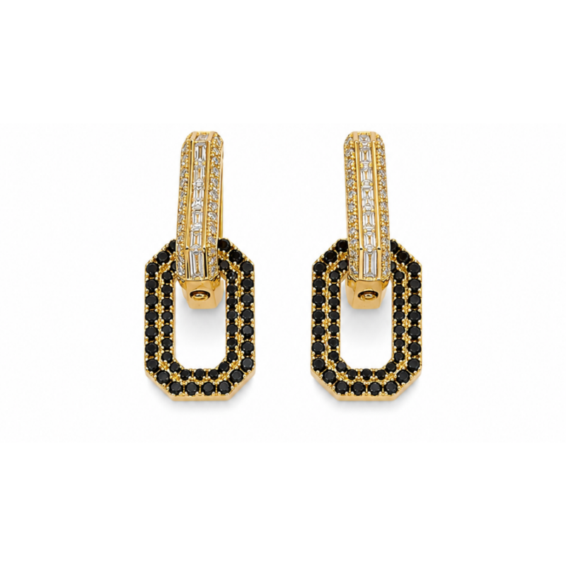 Aretes con diamantes negros