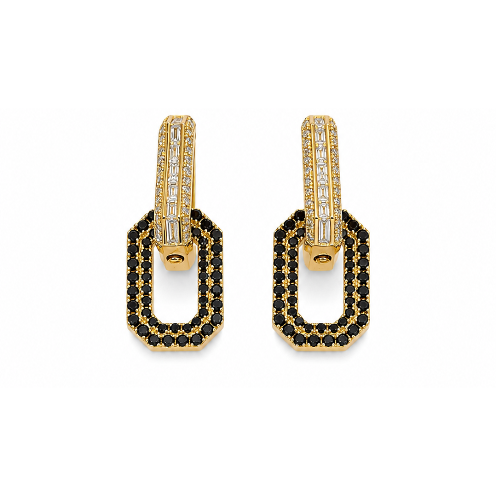 Aretes con diamantes negros