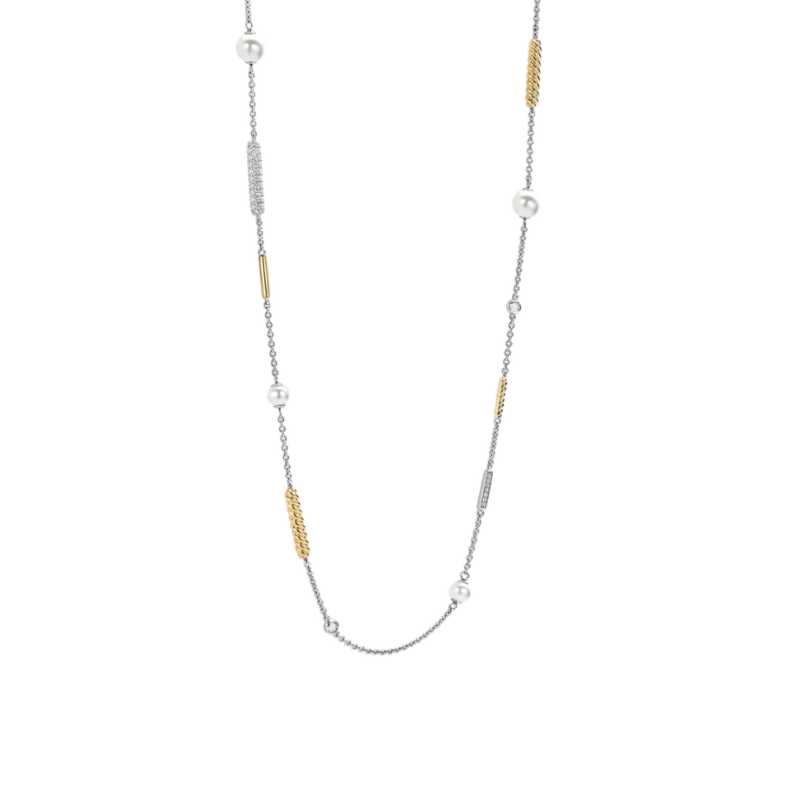 Ti Sento - Structure Pearl Charm Necklace