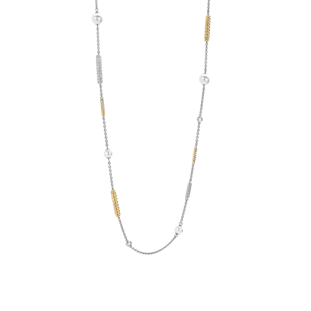 Ti Sento - Structure Pearl Charm Necklace