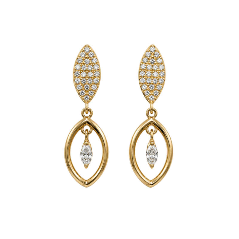 Par de aretes con brillantes
