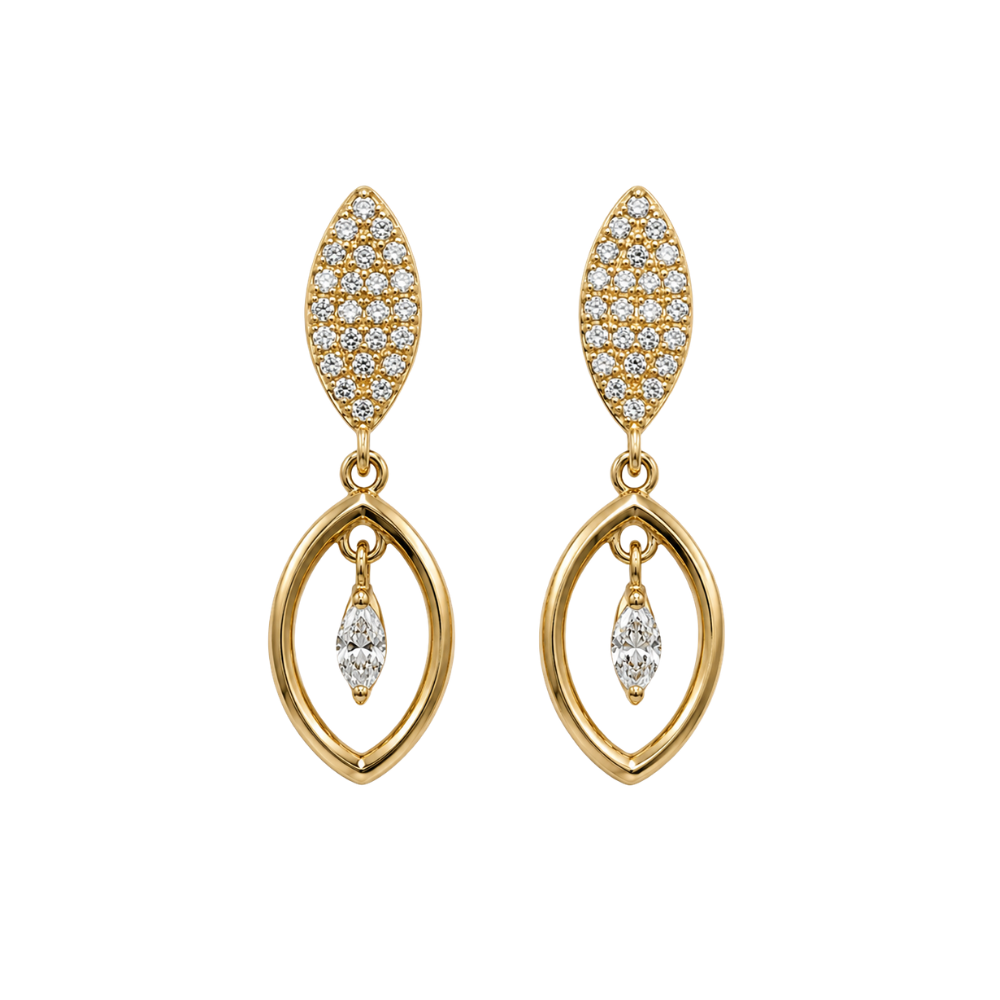 Par de aretes con brillantes