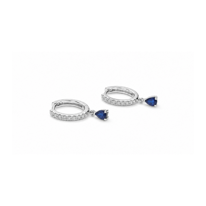 ARETES CON BRILLANTES Y ZAFIROS