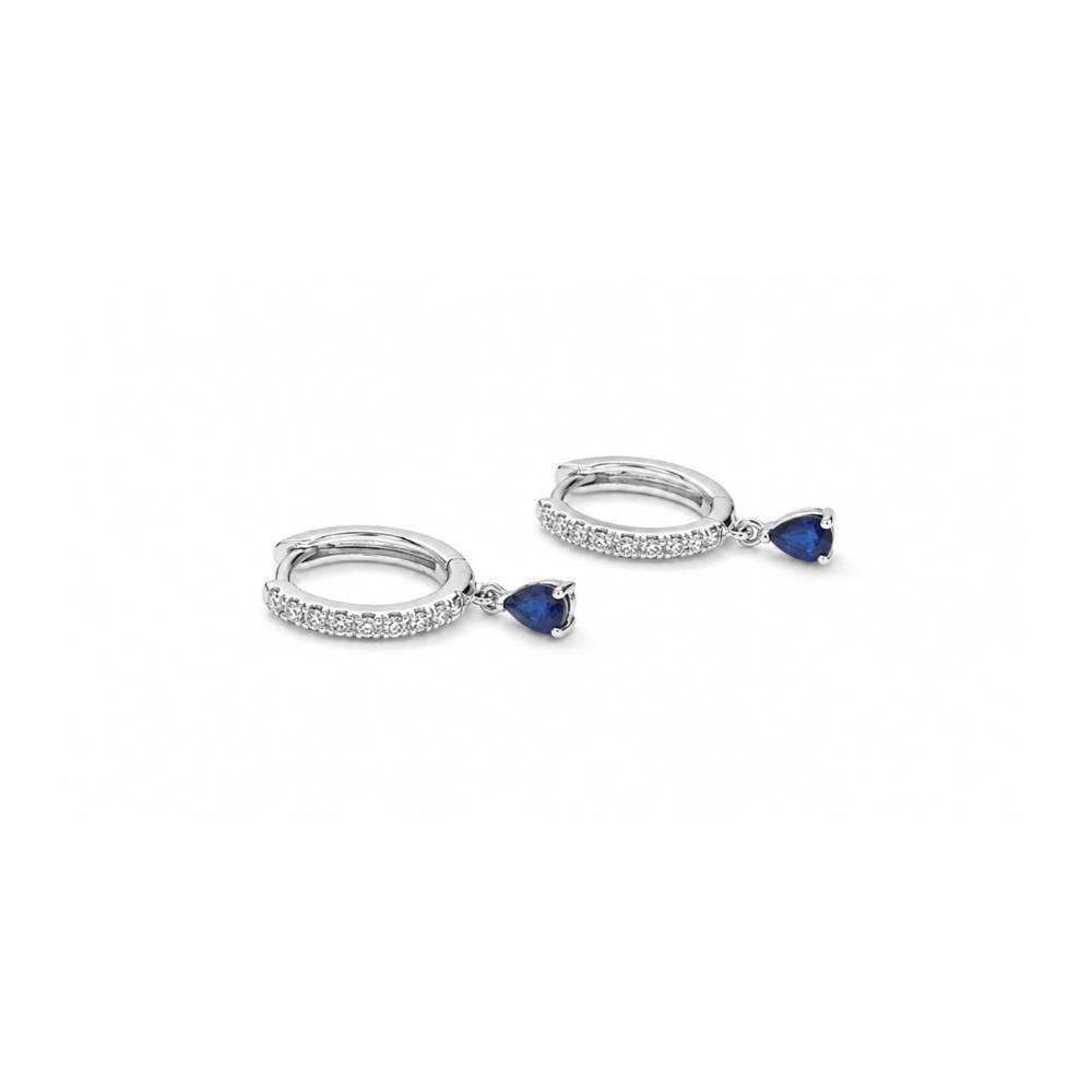 ARETES CON BRILLANTES Y ZAFIROS