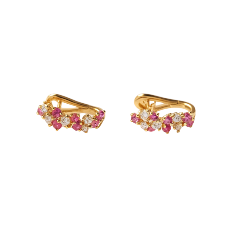 Aretes con zafiros rosas