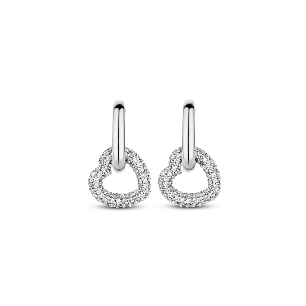 Ti Sento - Zirconia Heart Earrings